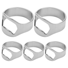 5x Silver Stainless Steel Metal Finger Thumb Keyring Ring Beer Bottle Opener Bar