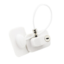 Baby Safety Window Restrictors with Safety Lock Cable, No Screws Required to Avoid Damage and Protect the Safety, White
