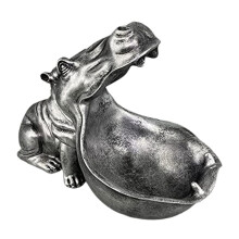Hippopotamus Statue Home Resin Hippopotamus Figurine Fun Candy Dish,Key Bowl, Mouth Sculpture Table Art Decoration C