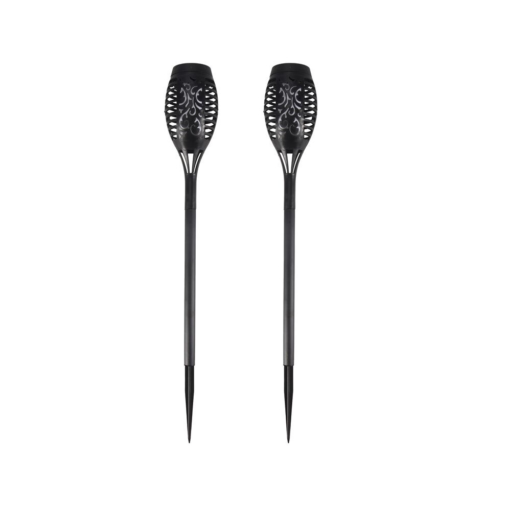2 Pcs LED Solar Flame Light Lamp Flickering Waterproof Garden Decoration Landscape Lawn Lamp Path Lighting Torch Outdoor