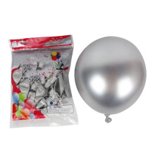 50Szt 10-Calowe Metalowe Balony Lateksowe Grube Chromowane BłYszcząCe Metalowe PerłOwe Balony Globos do Dekoracji Imprez - Srebrny