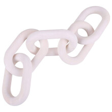Maglia di Catena nel Legno Home Decor Hand 5- Art Ornamento per Tavolo Vassoio Fattoria Ufficio Decorazione da Parete Rustica Bianca