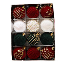 12PCS 6CM Christmas Ornaments Tree Decorations for Holiday Wedding Christmas Tree Decoration Hanging E