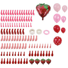 Arche de Ballons Aux Fraises, Décoration de Rassemblement D'Anniversaire Aux Fraises, Kit de Décorations Aux Fraises (128 Pièces)
