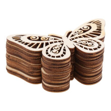 60PCS Cut Butterfly Embellishment Wooden Wedding Decor Wooden Hollow Butterfly Wood Pendant