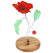 Decoração de Mesa com Flores Tingidas Suncatcher Presente para Anfitriã, Presente para Amantes de Plantas Suncatcher, Presentes de Natal para Avós