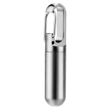 Small Pocket Pill Box Keychain,Portable Waterproof Pill Case Stainless Steel Travel Pill Container Keychain Pill Holder