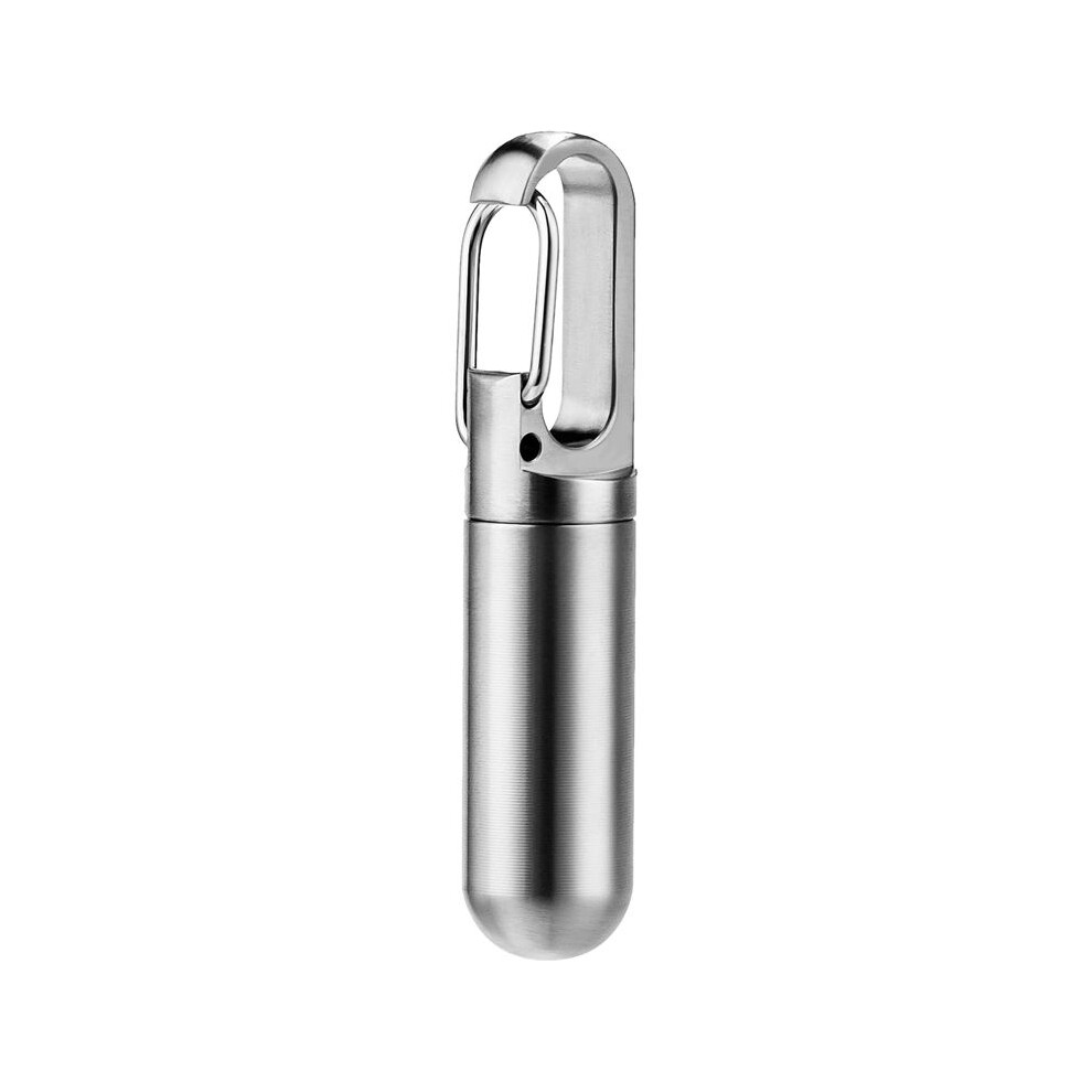 Small Pocket Pill Box Keychain,Portable Waterproof Pill Case Stainless Steel Travel Pill Container Keychain Pill Holder 6032698559212