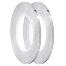 Stripe Tape,Self-Adhesive Pinstripe Tape,Gift Wrapping, Decorating Walls, 2Rolls,1/5Inx55Yd Each (Silver)