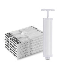 6X Vacuum Storage Bags , Sealer Compression Bags with Travel Hand Pump for Blankets, Comforters, Clothes Storage L