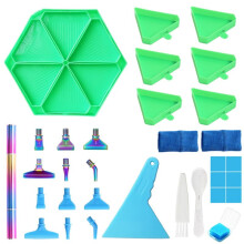 6 Grid Palette Diamond Painting Tray Kits Hexagon Large Capacity Drill Plate Art Stitch,F