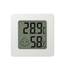 LCD Digital Thermometer Hygrometer Temperature Meter Humidity Sensor Weather Station Button Set with Battery White