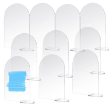 20PCS Clear Acrylic Sign Arch with Stand Blank Guest Name Tags Wedding Table Number Holder Decoration Supplies