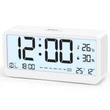 Sveglia Digitale con Ampio Display LCD, Suoneria Forte per un Risveglio Efficiente, Multifunzione con Temperatura