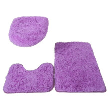 Lot de 3 Housses de Siège de Toilette, Tapis de Bain, Tapis de pour Salle de Bain, Tapis Antidérapant, Absorbant, Paillasson, Décoration de