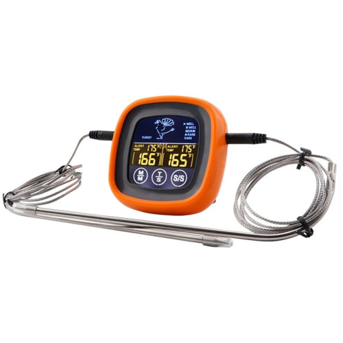 Dubbelnålsmattermometer Köksbakning Touch Digital Display Termometer Sondtyp Kött Grilltermometer 1