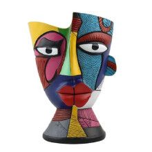 Outdoor Plant Planter Resin Flower Pots Abstract Face Design Decorative Plant Planter for Home Desk Garden Balcony