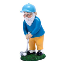 Golfender Zwerg Aus Kunstharz - Dekorative Miniaturfigur für Haus, Garten, Büro, Zwerggarten, Rasendekoration