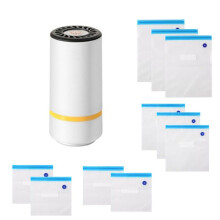 Vacuum Sealer Portable USB Rechargeable Vacuum Sealer Includes 10 Reusable Bags Ideal for Kitchen, BBQ & Travel