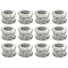 12 Servilleteros de Cristal, Anillos para Servilletas, Configuración de Mesa con Diamantes Triturados Glamorosos, Hebillas para Servilletas
