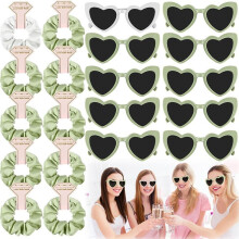 10PCS Wedding Bridesmaid Gifts Hair Ties Scrunchies Heart Shaped Sunglasses Bachelorette Hen Party Bridal Favors