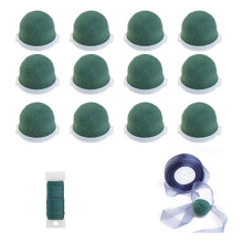 12 Piezas  Soporte Redondo de Espuma Floral, Bloque de Flores Verdes Secas y Húmedas, Suministros para Arreglos Artesanales para Botella de Vino