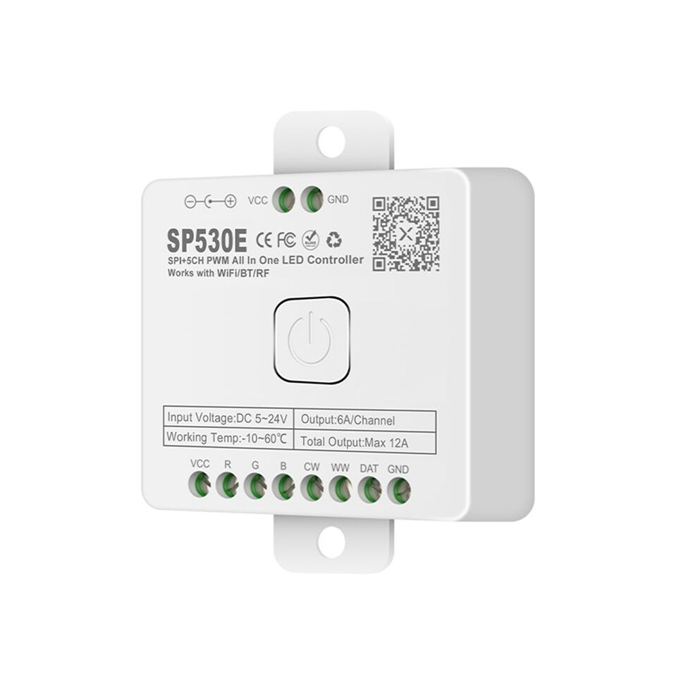12-In-1 Wifi Led Controller Sp530e Pwm Spi Pixels Dimmer For Ws2812b Ws2811 Rgb Rgbw Led Strips With Voice Control 6133495303173
