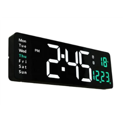 Large Digital Wall Clock Remote Control Temp Date Week Display Power Off Memory Table Clock Wall-Mounted Dual Alarms 1