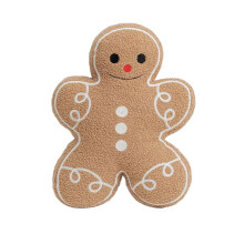 Gingerbread Throw Pillow, Christmas Decorative Plush Pillow for Home & Bed, Festive Holiday Cushion