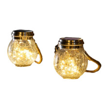 2Pcs Warm White Solar Lantern IPX44 Waterproof Outdoor Lanterns Garden Decor Lights Patio Hanging Lights
