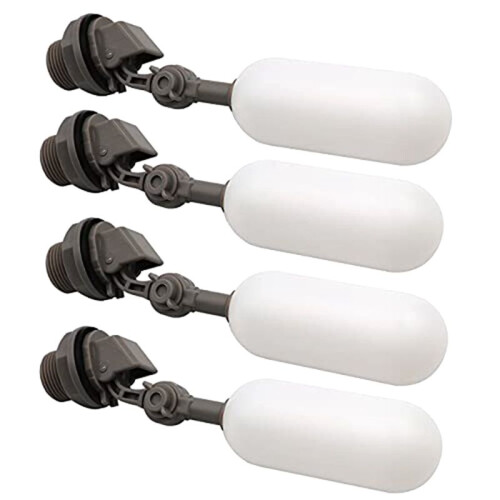 4 PACK 3/4Inch Water Float Valve with Adjustable Arm Plastic Water Filter Float  Valve for Water Tank Pool