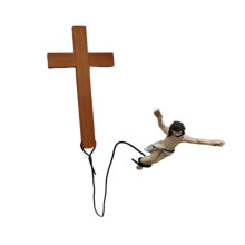 Jesus Bungee WallCross Dekoration Hemkontor Kyrkan Vägghängning Hoppande Krucifix KristusFrälsare Festival Present Hem