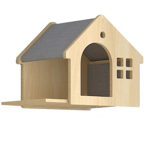 Villa Cat Bed, Wall-Type Cat Bed, Small Solid Wood Cat Wall Shelf A