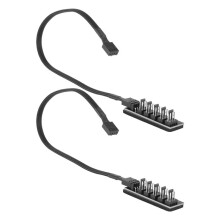 PWM LüFter Hub Splitter, 4 Poliges 5 Wege PC CPU KüHlung GehäUse mit Schwarzer HüLse, LüFter VerläNgerung Splitter Adapter Kabel 40 Cm