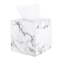Marmor Quadrat Quadrat Tissue Box PU Lederrolle Papierhalter Toilettenpapier Box Serviette Papier Box Cover SchließFach Handtuch Box