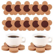 12Pcs Flower Style Cork Coasters Set 4 Inches Thick Cork Drink Coasters Chamber Flower Shape Absorbent Coasters
