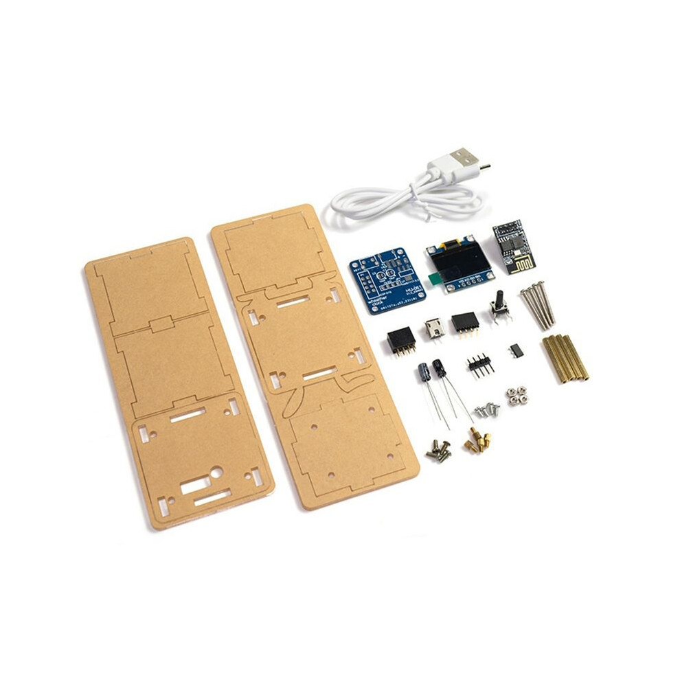 Esp8266 Electronic Clock Diy Kit 0.96 Inch Oled Display Support 2.4G Wifi Networking With Case Diy Soldering Kit 4713642588718