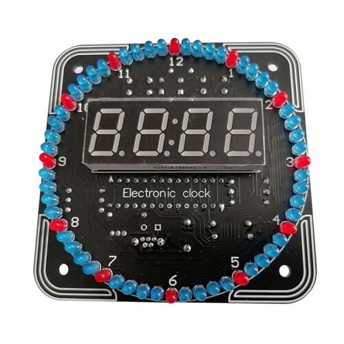 Digital DIY Electronic Clock Kit Light Control Rotation Digital LED Temperature  Display Tool for Soldering Practice