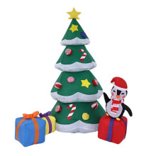 Árbol de Navidad Inflable de 1,8 M con Iluminación para Fiestas Navideñas, Decoración para Exteriores (UE)