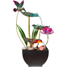 Tabletop Fountain 3-Tiers Leaf: Small Indoor Waterfall Fountains with Rocks - Lotus Waterfall Fountain Fountains