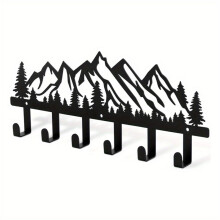 Mountain Range Metal Wall Hook Set-Contemporary Style Rust-Resistant Clothes Hangers Key Holders Towel Racks