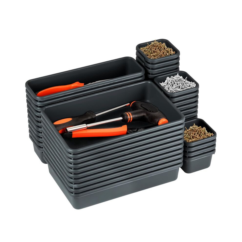 48Pcs Tool Box Organizer Hardware Tool Tray Garage Organization Set Tool Tray Dividers Chest Drawer Work Storage Box 6031047158625