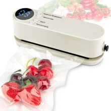 Vacuum Sealer for Food,3in1 Cordless Rechargeable Food Sealer for Dry/Moist Food Storage,Heat Sealer for Bags Beige