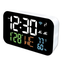 Tuya WiFi Clock Calendar Intelligent Thermometer Hygrometer with Digital LED Display Support WIFI