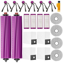 Lot de 21 Pièces: Brosses Latérales Principales, Lingettes, Filtres et Sacs à Poussière pour Aspirateur Robot pour J15 Evo Ultra à Vidage