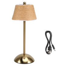 Boho Rattan Table Lamp,LED Rechargeable Reading Lights,3 Color Touch Control Dimmable Bedside Lamps Living Room Office