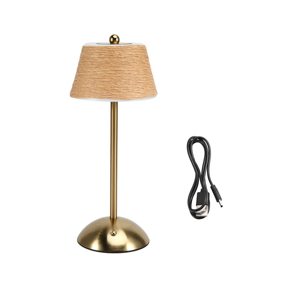 Boho Rattan Table Lamp,LED Rechargeable Reading Lights,3 Color Touch Control Dimmable Bedside Lamps Living Room Office