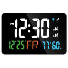 USB-Kontakt WiFi Desktop Klocka Intelligent Termometer Hygrometer med Digital LED-Skärm WIFI Auto-Kalibreringsverktyg