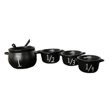 Witch Cauldron Set,4pc Small Cauldron, Witch Cauldron Candy Bucket Cauldron Measuring Cups Halloween Decoration