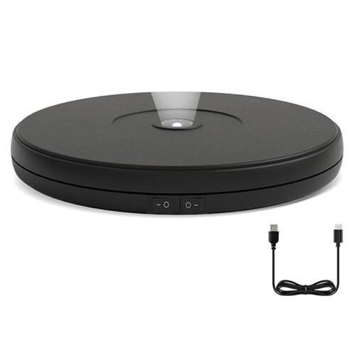 10inch LED Rotating Display Stand, 360 Motorized Turntable with Lights, 22lbs Capacity Electric Spinner Base